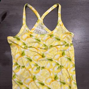Victoria’s Secret RARE lemons lace back tank top size medium Cute